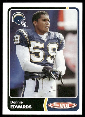 2003 Topps Total Donnie Edwards San Diego Chargers #219 - Image 1 of 2