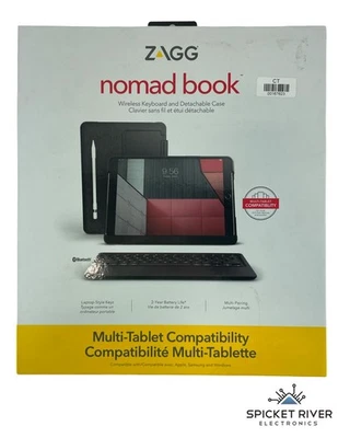 NEW ZAGG Nomad Book Keyboard Folio Case Apple Samsung Windows Tablet 9.7"-10.5" - Image 1 of 3