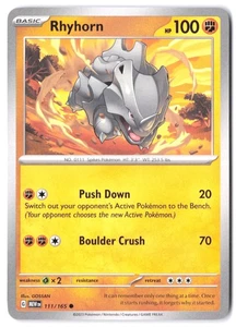 Rhyhorn 111/165 SV: Scarlet & Violet 151 NM - Picture 1 of 2