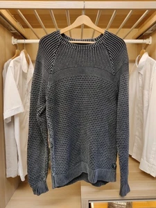 GUESS MEDIUM GREY JUMPER SWEATER PULLOVER 100% COTTON KNITTED CREW NECK MENS - Picture 1 of 5