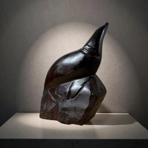 Mid-Century Sonoran Desert Ironwood Seal Sculpture (Olneya tesota), Hand-Carved - Picture 1 of 9