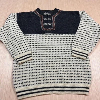 Vintage Nordic Scandinavian Birdseye Sweater women's Large Clasp Ski Fair Isle - Image 1 of 4