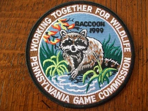 PARCHE MAPACHE PENNSYLVANIA GAME COMMISSION WTFW 4" 1999 - Imagen 1 de 2