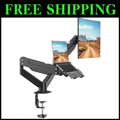 Heavy-Duty Laptop and Monitor Mount - Supports Up to 22lbs, Stylish Black Finish - Image 1 of 4