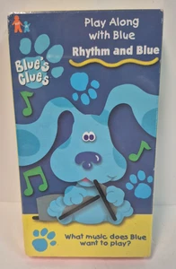 Nick Jr Blue's Clue's Play Along with Blue Rhythm and Blue 1999 VHS Brand New - Imagen 1 de 2