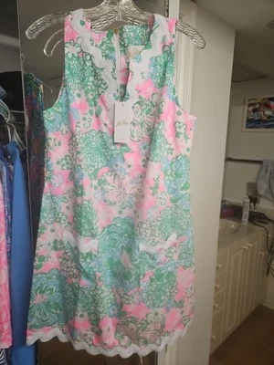 NWT Lilly Pulitzer Romey Shift Romper Color: Multi Plumes In Bloom, Size 12 - Image 1 of 4