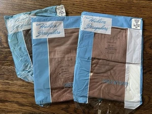 Vintage 1960's 3 PAIRS Hudson Seamless Pantyhose Stockings Nylon M - Picture 1 of 3