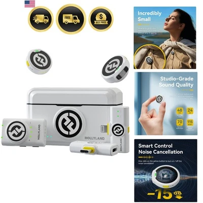 Wireless Lavalier Microphone for Video Recording Streaming Noise Canceling - Image 1 of 4