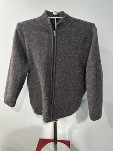 Karen Scott 100% Wolle Full Zip Cardigan Pullover 2XL grau bestickt XXL * - Bild 1 von 5