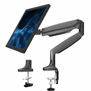 Aluminum Single Monitor Desk Mount, Pneumatic Spring Arm, Fits up to 32" Screen - Picture 1 of 8
