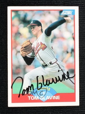 JSA Certified 1989 Score Tom Glavine #442 COA Auto HOF - Image 1 of 2