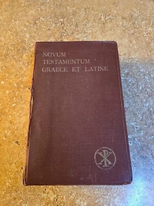 Novum Testamentum Graece et Latine 1935 Religious Hardcover Good Condition Italy - Picture 1 of 7