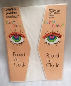 Round the Clock Opaque Pantyhose Sandal Foot White Size Average - Picture 1 of 2
