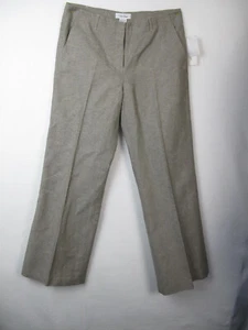 Calvin Klein Size 8  Wide-Leg Linen Blend Pants Beige Reail $129 - Picture 1 of 9