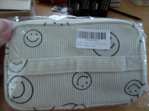 Gardsell süße Kosmetiktasche Smile Faces Nizer Train Case beige - NEU - Bild 1 von 5