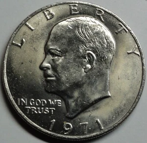 USA 1 Dollar 1971 Präsident Eisenhower/ Mondlandung vz-st /xf-unc mit Kapsel - Picture 1 of 4