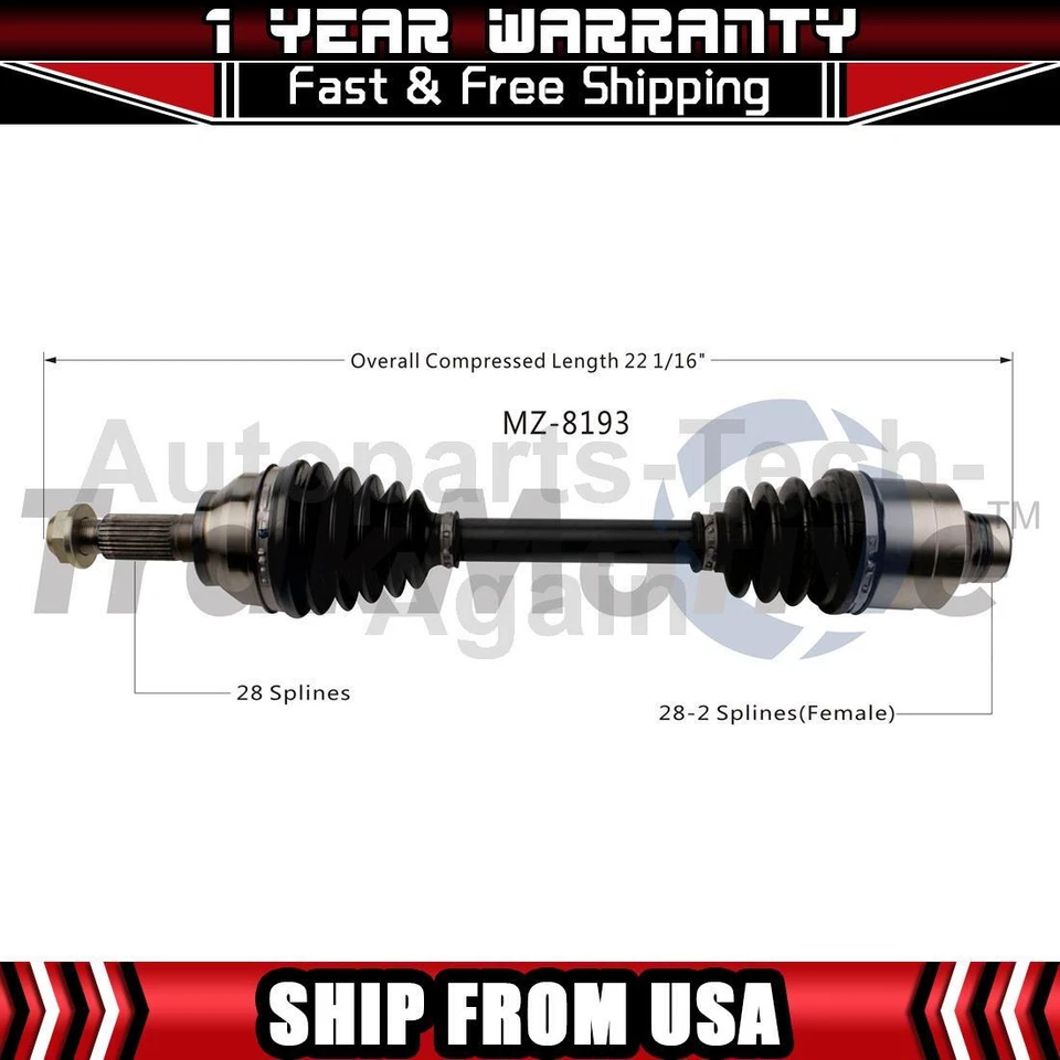 TrakMotive Front Passenger CV Axle Joint Shaft Fits 2012 2013 Mazda 3 Sport - Image 1 of 1