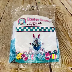 Vintage Inflatable Easter Bunny Rabbit Blow Up Ring Toss - NIP - 19" Tall - Picture 1 of 8