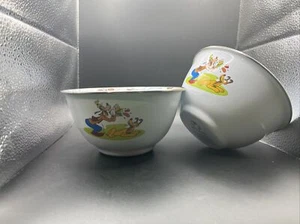 Disney Store Goofy And Pluto Graphic Enamelware Cereal Soup Bowl Metal Rim 2 - Picture 1 of 7
