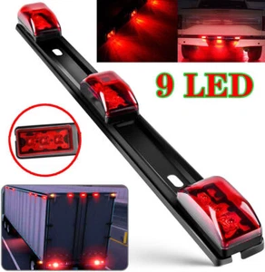 12V Red LED Stainless Rear Clearance ID Marker Light Bar Truck Trailer Tail Lamp - Picture 1 of 14