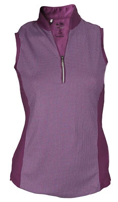 Adidas Mujer ClimaCool Polo Sin Mangas Cuarto Cremallera Top, Arándano Foto 1 de 2