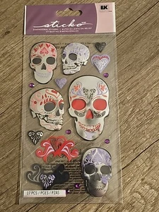 Sticko Autocollant 17PC Dimensional Stickers Scroll Skulls SPP1MM35 Hearts Gems - Picture 1 of 1