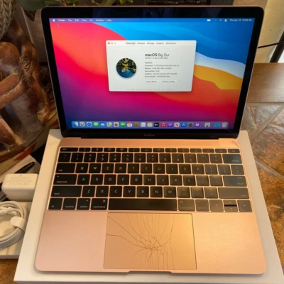 Apple MacBook (2016) 256gb (A1534) 1.1ghz M3 {8gb Ram} Rose Gold/ Big Sur -LooK! - Image 1 of 4