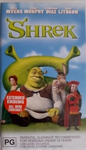 SHREK 1 VHS Mike Myers Eddie Murphy PAL Video Extended ending - Picture 1 of 4