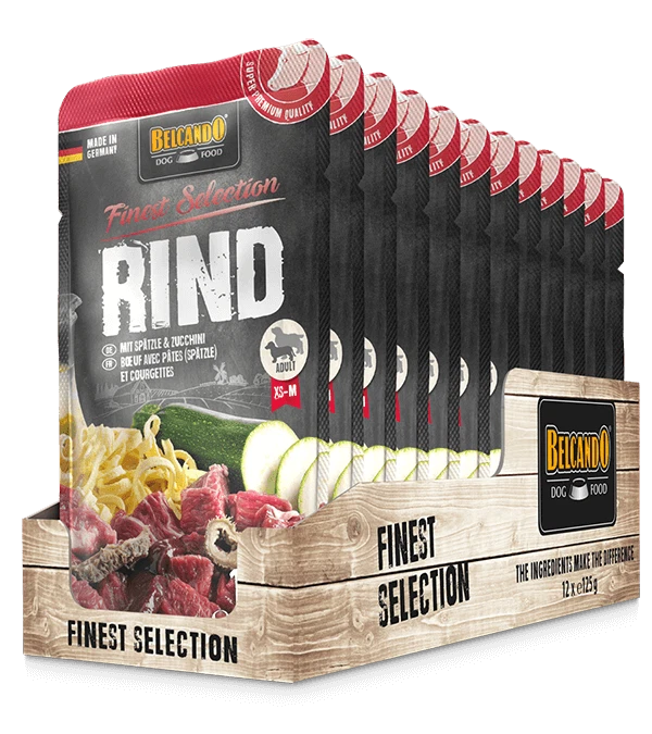 BELCANDO Rind mit Spätzle & Zucchini 12x125g Nassfutter Hundefutter Futter Hund - Bild 1 von 1