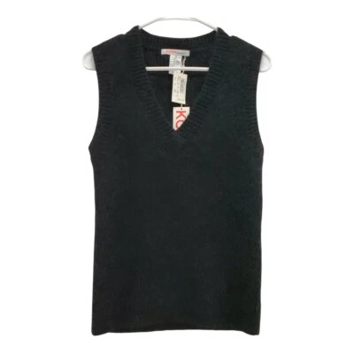 Tamanho M Novo $235 Kors Michael Kors Colete Suéter de Lã Difuso Itália Preto Macio Vintage - Imagem 1 de 4