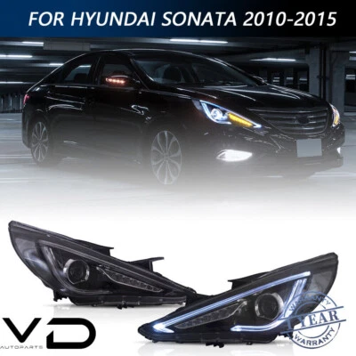 VLAND Projector LED DRL Headlight For Hyundai Sonata 2011-2014 Sequential Signal Foto 1 de 4