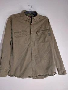Wolverine Heavy Cotton Button Down Long Sleeve Olive Work Shirt Size XL - Picture 1 of 5