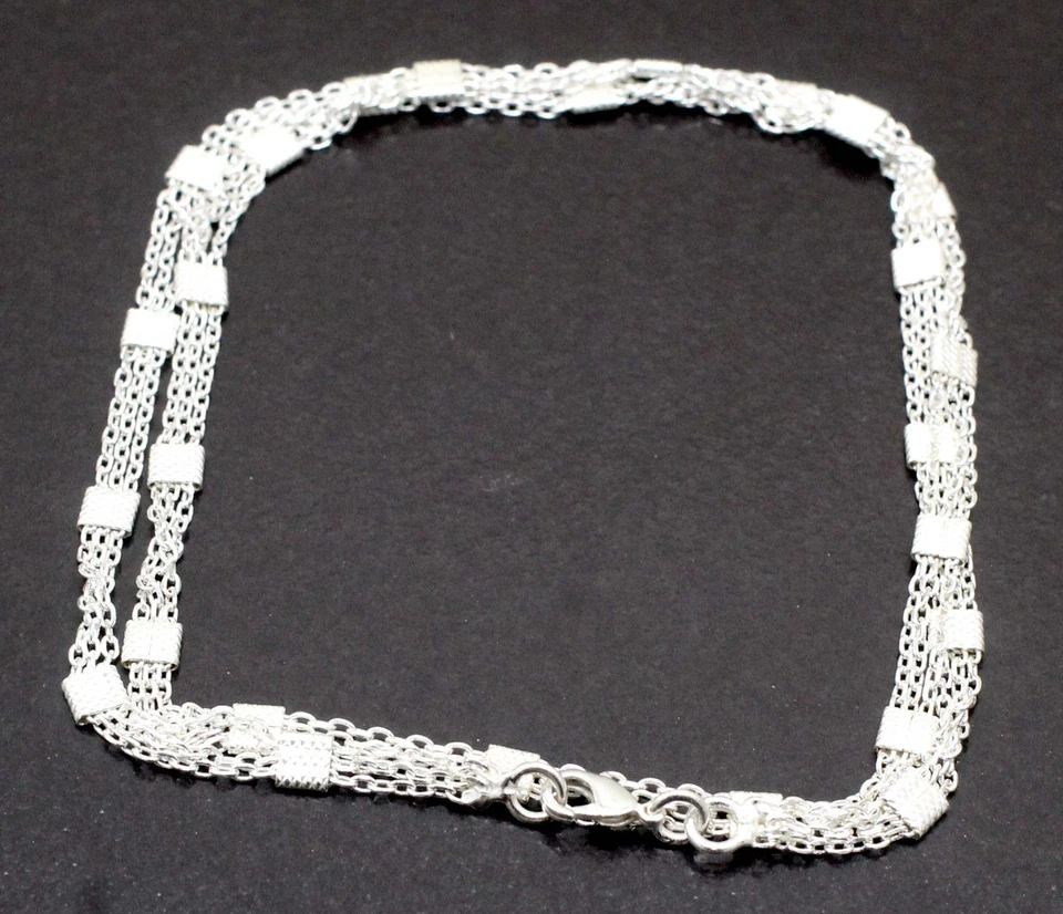 Hermoso adorable collar de cadena de plata de ley 925 hecho a mano para regalo Foto 1 de 4