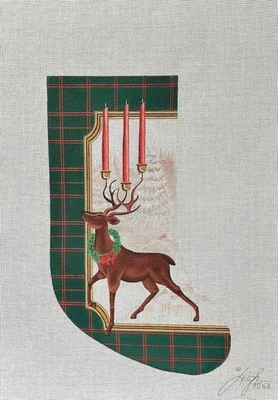 Medias de Navidad HP ndlpt, 13 mallas, Highland Stag de Leigh Designs Foto 1 de 2