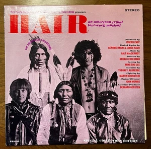 HAIR The American Tribal Love-Rock Musical Off Broadway LP Record 1967 Public Th - Picture 1 of 5
