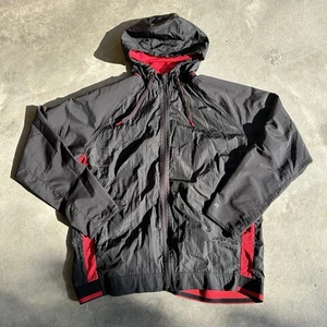 Vintage Russell Windbreaker Jacke Herren XL Schwarz Rot Full Zip Langarm - Bild 1 von 6