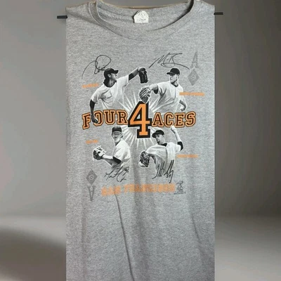 De colección 2011 Gigantes de San Francisco Cuatro 4 As Lincecum Bumgarner Caín Sánchez Talla XL Foto 1 de 4