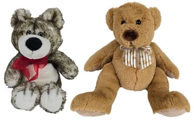 Lote de 2 osos de peluche de colección de 10" marrón y dorado hechos para Wal-Mart años 90 Foto 1 de 4