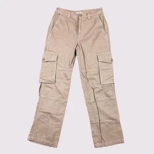 TNA Aritzia Cargo Straight Leg Mauve Khaki Casual Cotton Pants Women's Size 2 - Picture 1 of 5