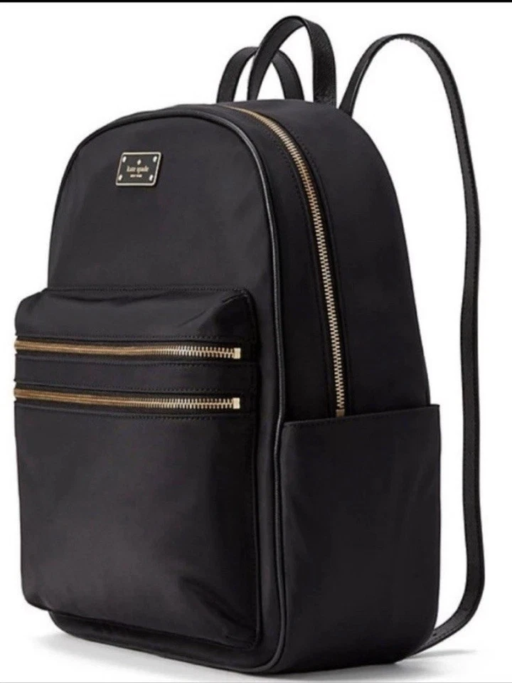 Mochila Kate Spade Grande Negra Wilson Road Bradley Nylon Correas Ajustables Usada en Excelente Condición Foto 1 de 4