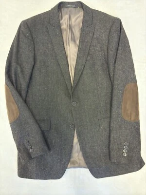 Chaqueta Calvin Klein Calce Ajustado Solapa Pico Texturizada Lana Mezcla Seda Talla 42 L Foto 1 de 4