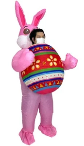 7ft Rabbit Jumpsuit Inflatable Costume Adults Funny Easter Bunny Cosplay Party - Picture 1 of 9
