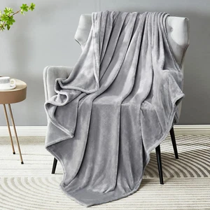 Soft Plush Cute Fleece Throw Blanket for Couch Sofa 50" X 60", Decorative Solid  - Picture 1 of 9
