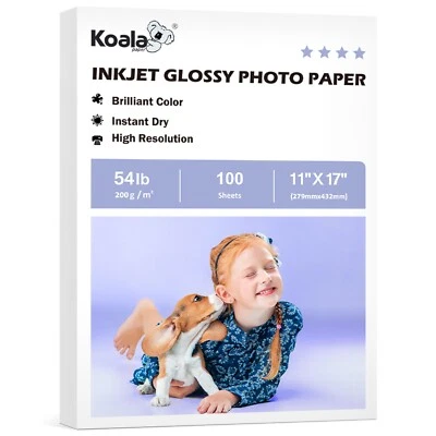 100-200 Koala Premium 54lb Photo Paper 11x17 Glossy Inkjet Printer Menu Posters - Image 1 of 4