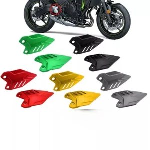 Black Aluminum Footpeg Footrest Heel Plate Guard For Ninja 650 Z650 2017 - 2025 - Picture 1 of 4
