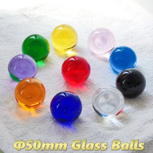 Farbige 50 mm Kristall Kugel Perlen Glas massiv Kugeln Murmeln Dekoration Ornament - Bild 1 von 27