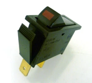 Rocker Switch On/Off 10A 250VAC SPST T85 Brown with Red 'ON' OMQ1-2-15 - Picture 1 of 4