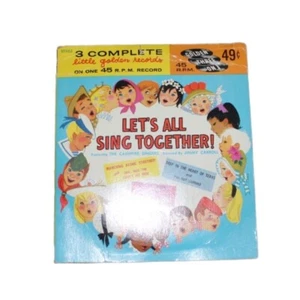 Vintage Little Golden Records 'Lets All Sing Together!' Childrens Vinyl Record-E - Imagen 1 de 8