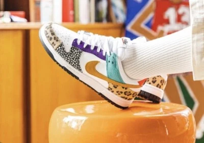 Nike Dunk Low SE Safari Mix - Mujer’s Talla 5 Patchwork (DN3866-100) Animal Print Foto 1 de 4