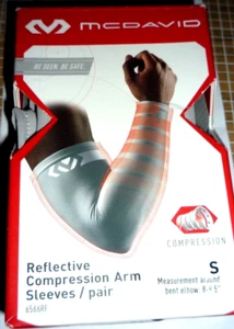 McDavid MD6566RF Reflective Compression Arm Sleeves - ULTRA SILVER - Small NEW - Picture 1 of 1